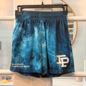Inaka Power X Raw Revive MMXXII Shorts Teal Blue Size Small 5" inseam Gym